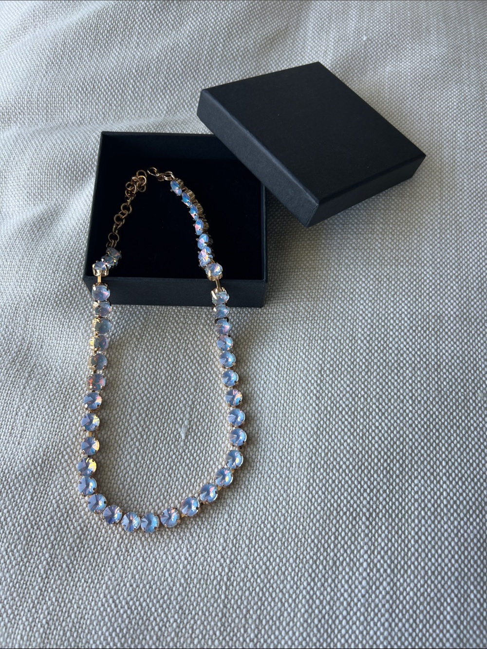 Aurora Tennis Necklace - Blue Opal Finish